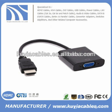 factory price hdmi to vga converter cable for PC, DVD, PS3, Xbox,monitor, projectors